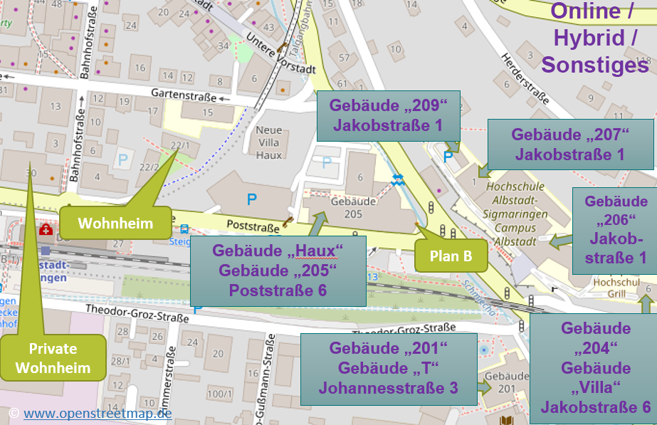 Gebäudeplan HSAS Campus Albstadt
